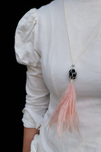 Pink Ostrich Feather Necklace