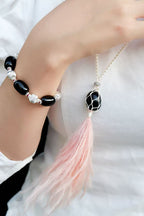 Pink Ostrich Feather Necklace