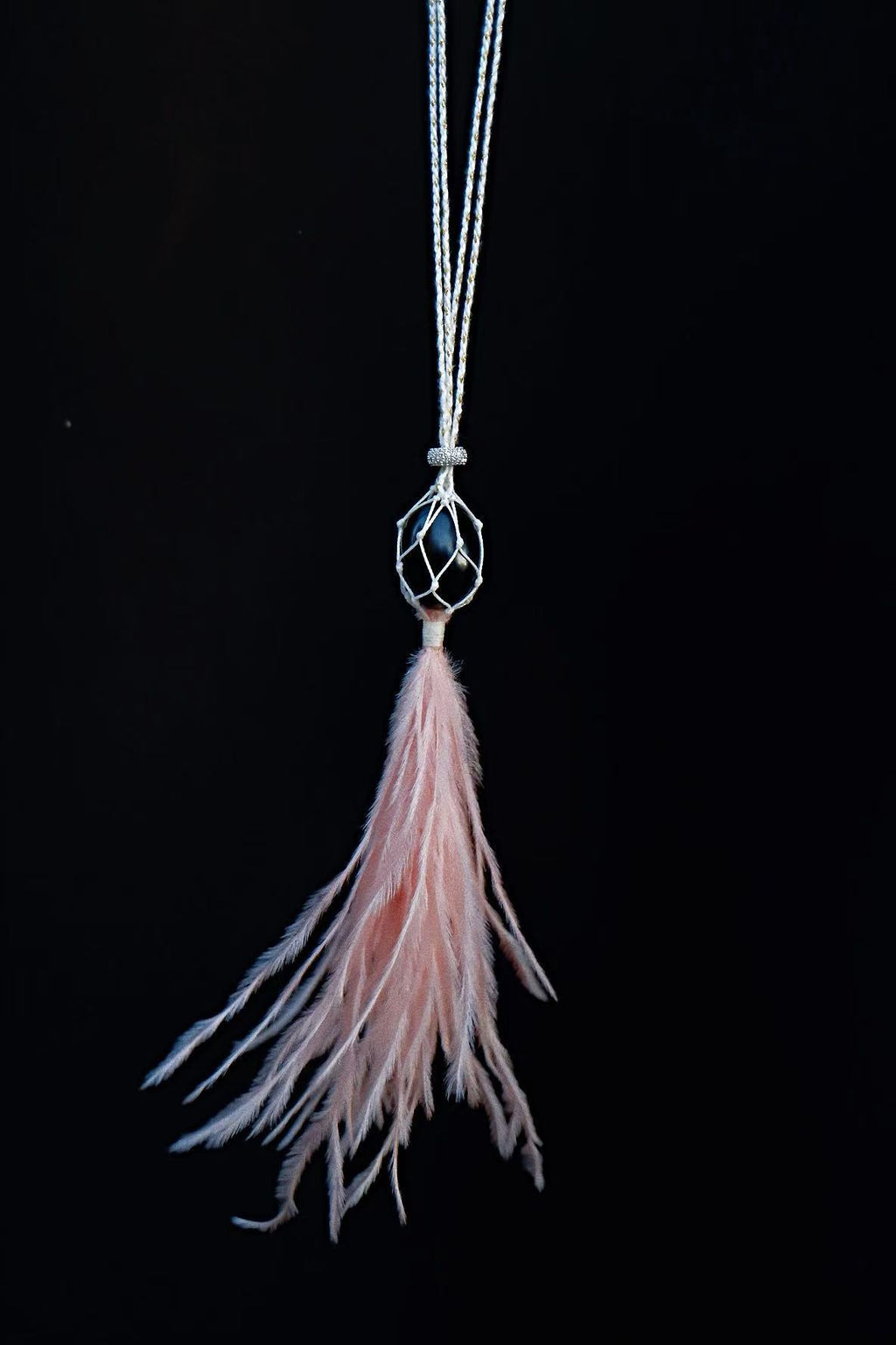 Pink Ostrich Feather Necklace