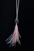 Pink Ostrich Feather Necklace