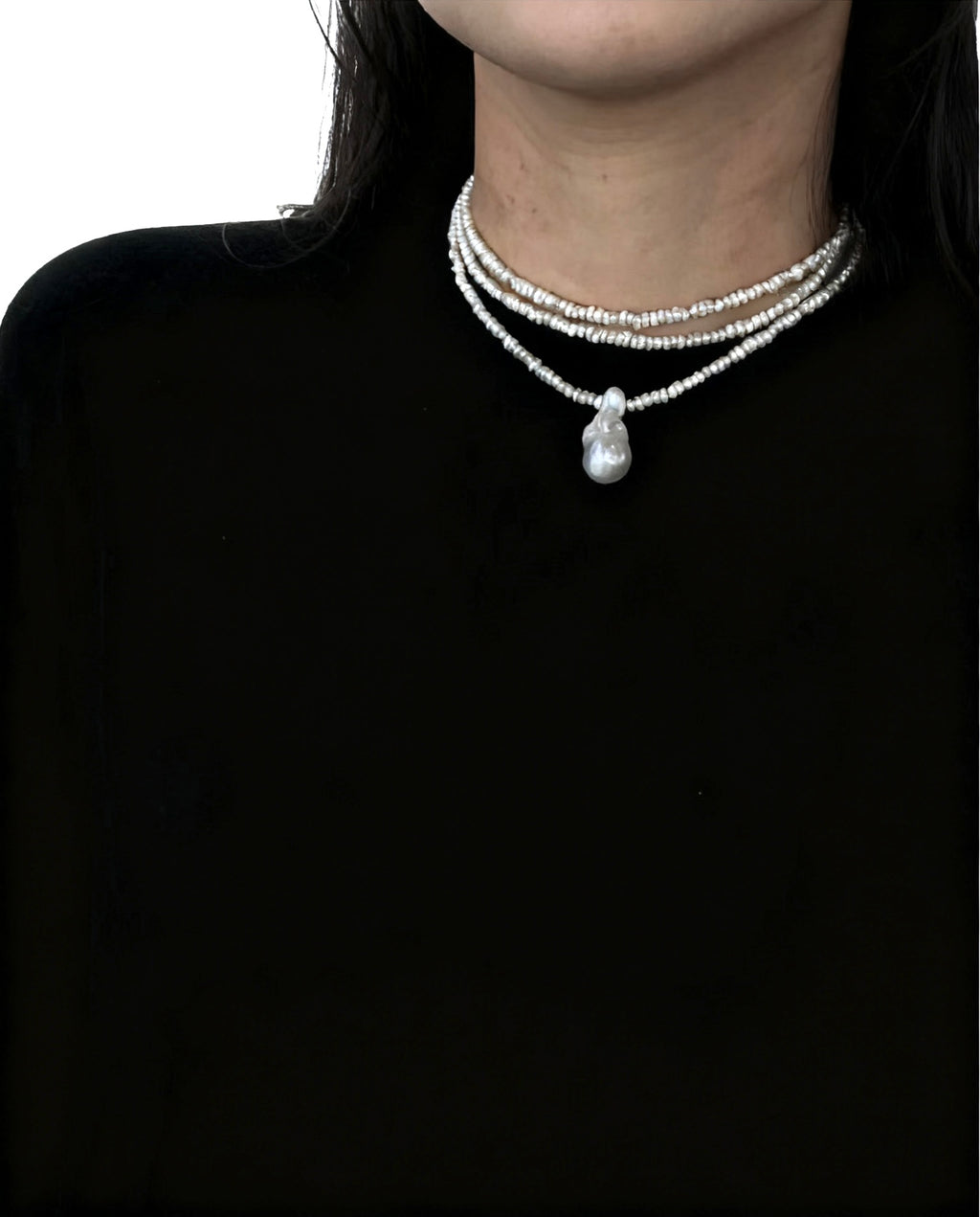 Baroque Pearl Sweater Chain (multiple wearing methods)