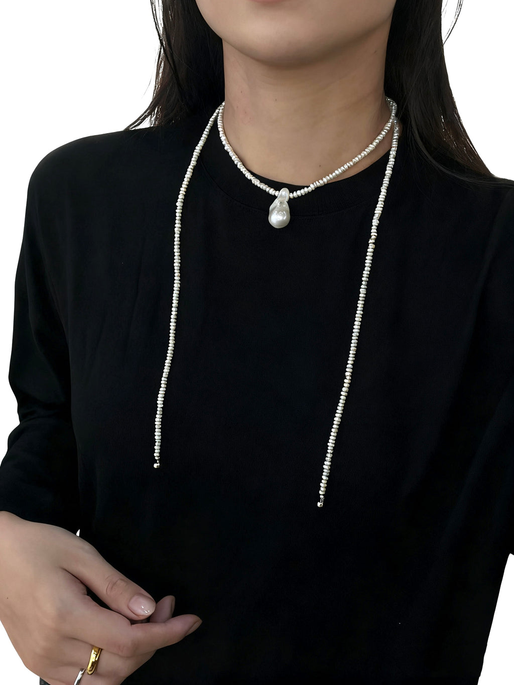 Baroque Pearl Sweater Chain (multiple wearing methods)