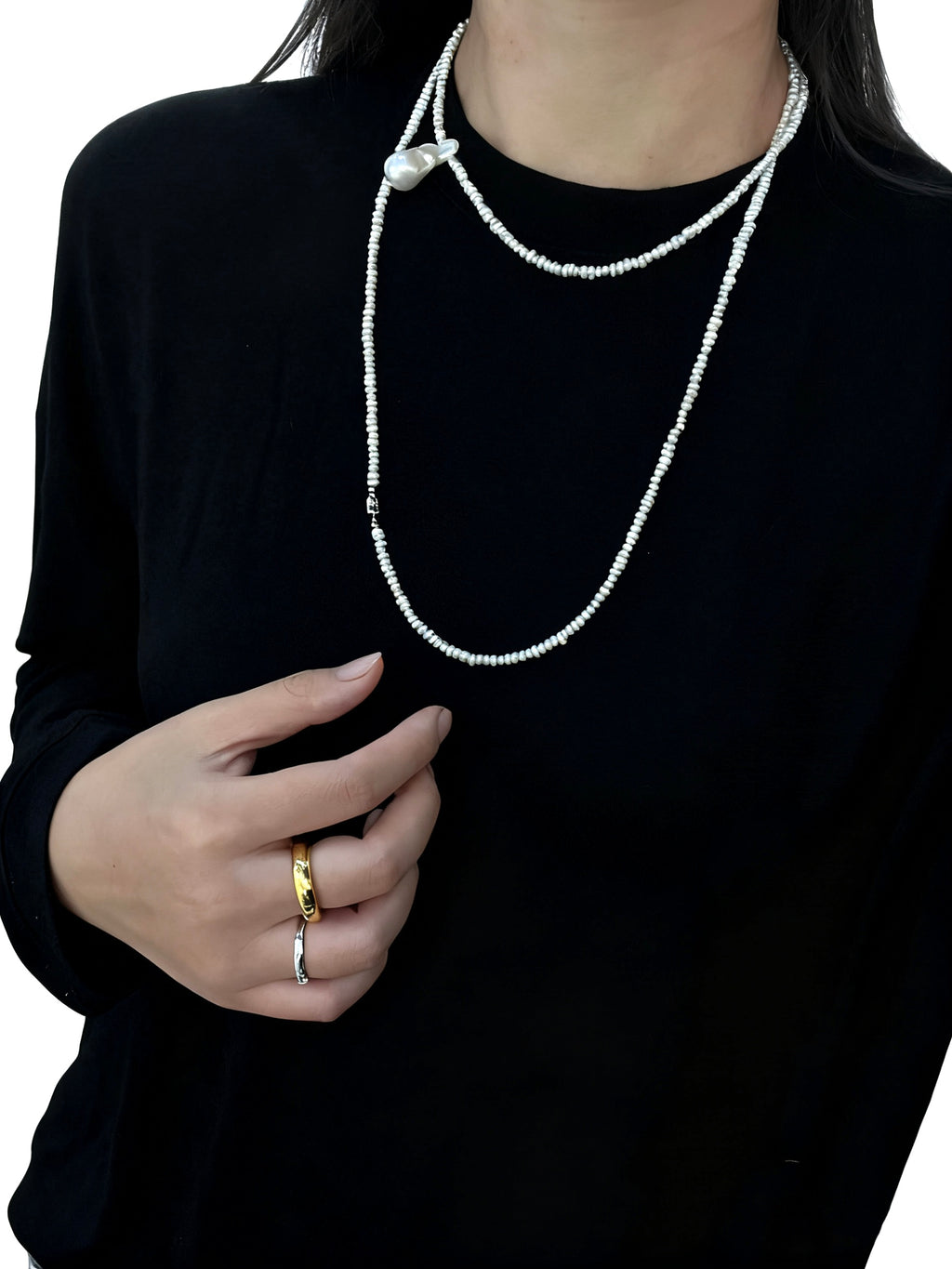 Baroque Pearl Sweater Chain (multiple wearing methods)