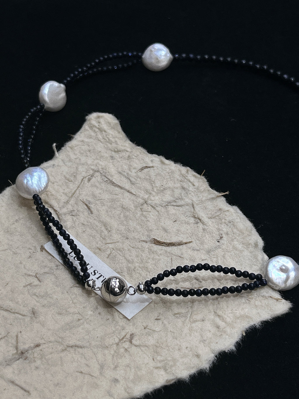 Blue agate Pearl Necklace