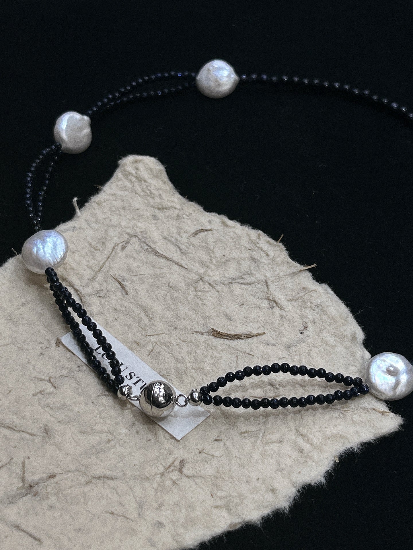 Blue agate Pearl Necklace