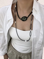 Blue agate Pearl Necklace