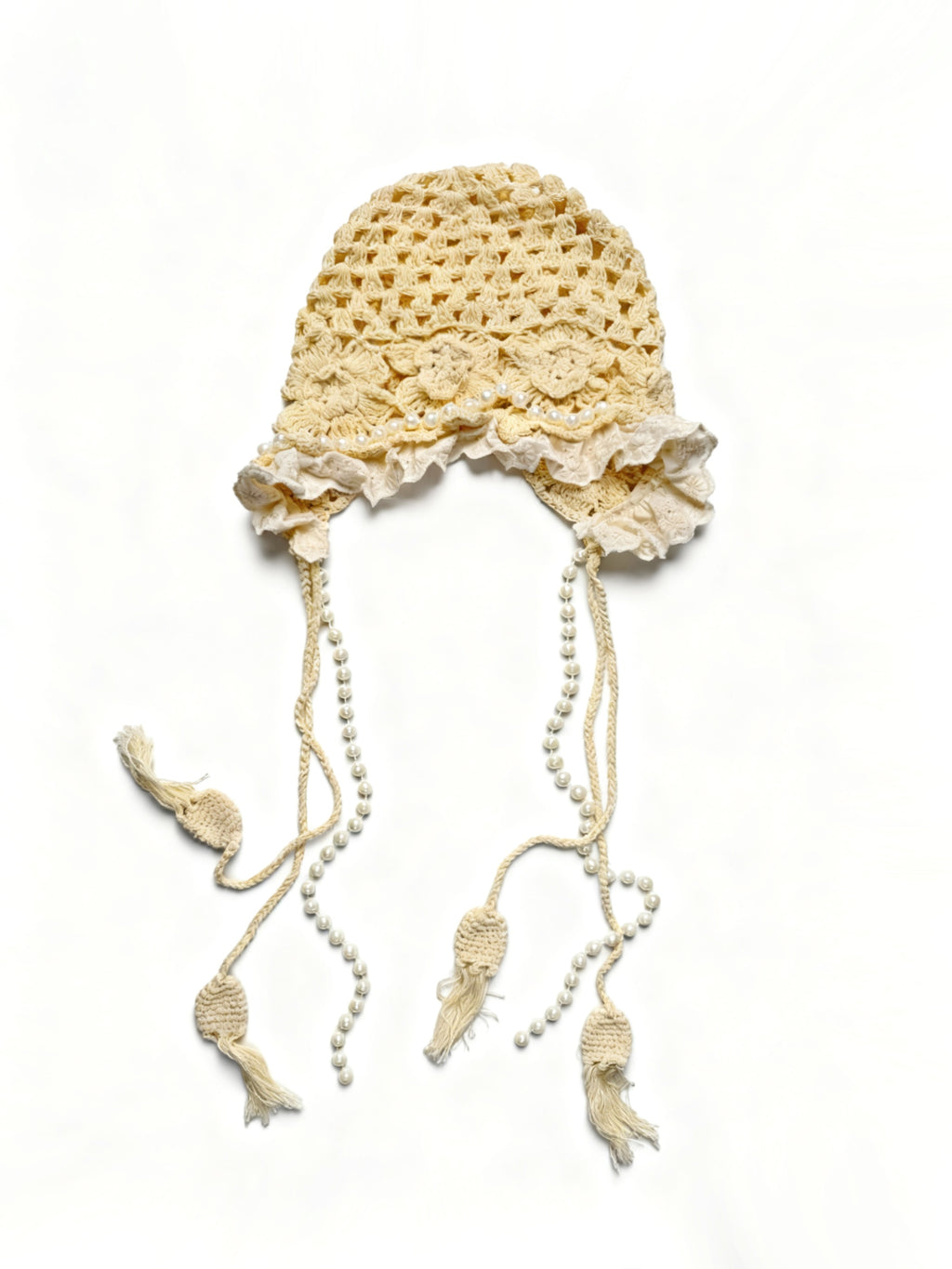 White Pearl Knit Hat