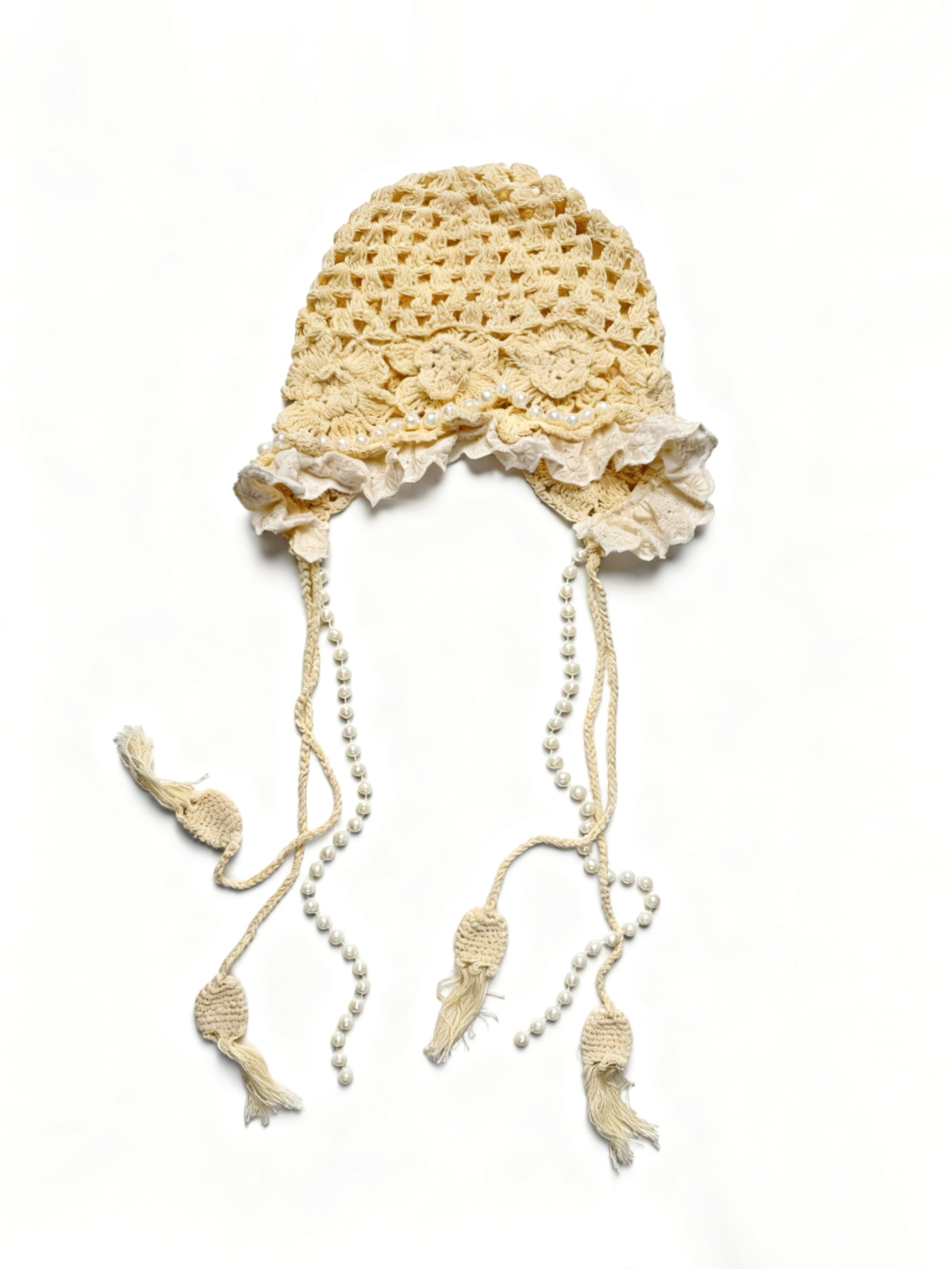 White Pearl Knit Hat