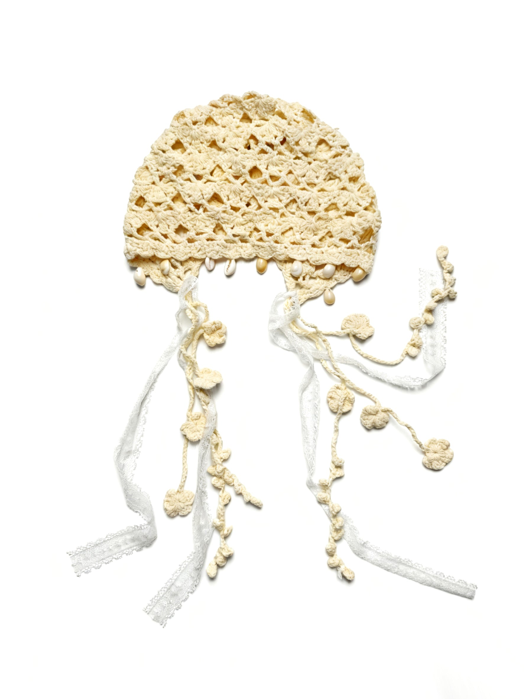 White Shell Knit Hat