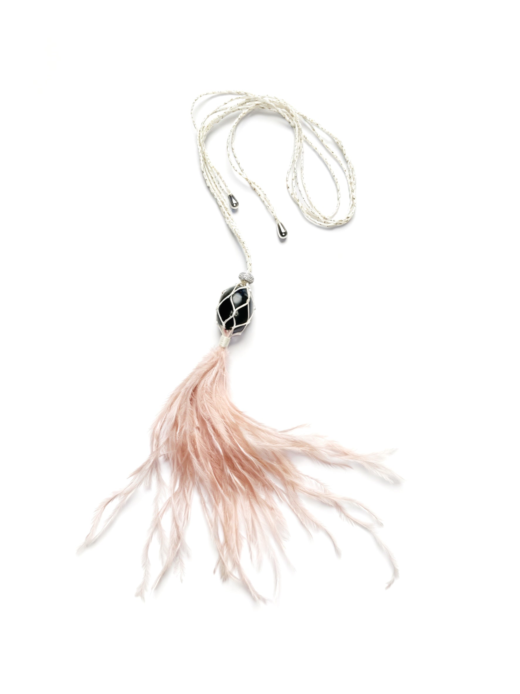 Pink Ostrich Feather Necklace