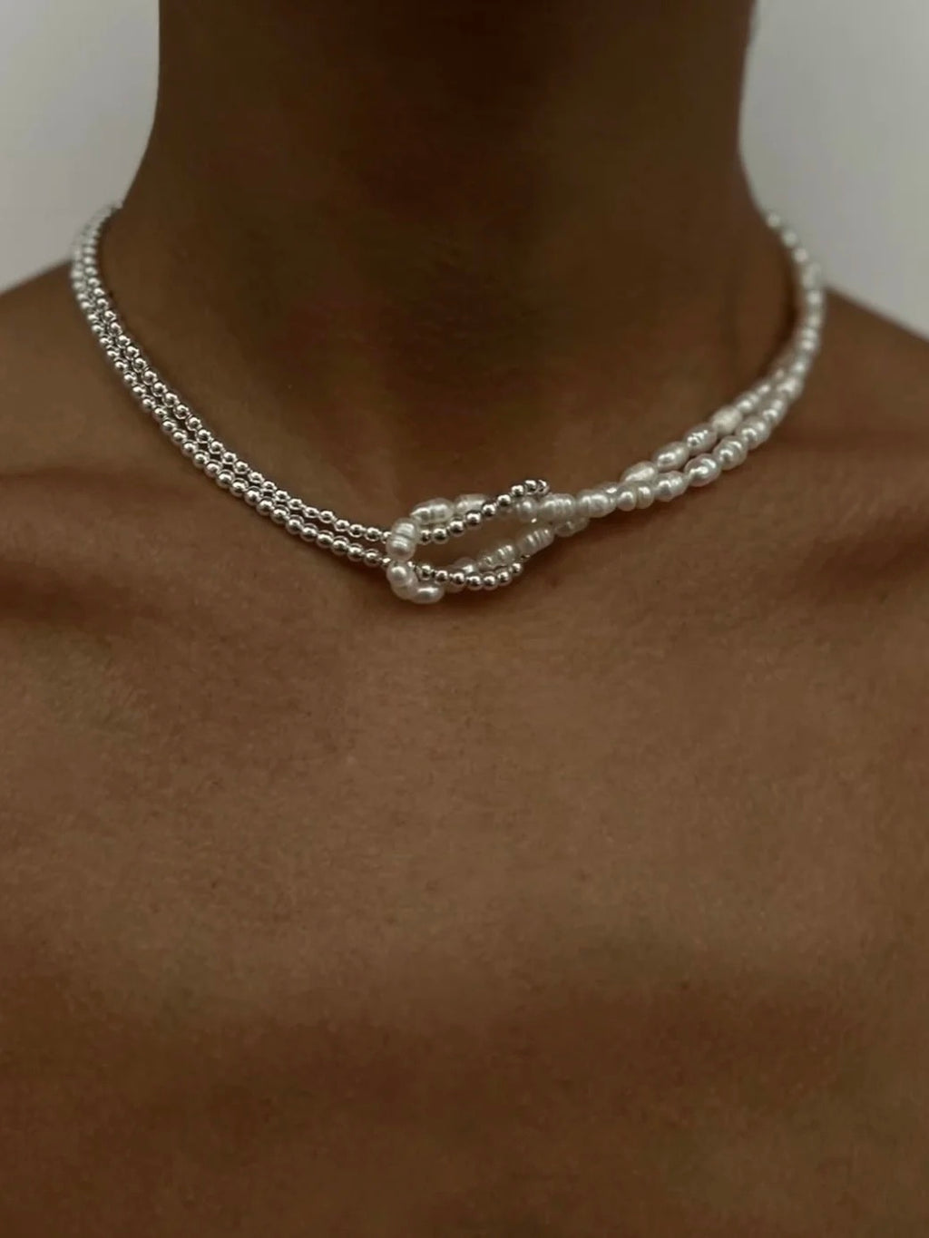Cross-Shaped Pearl Necklace