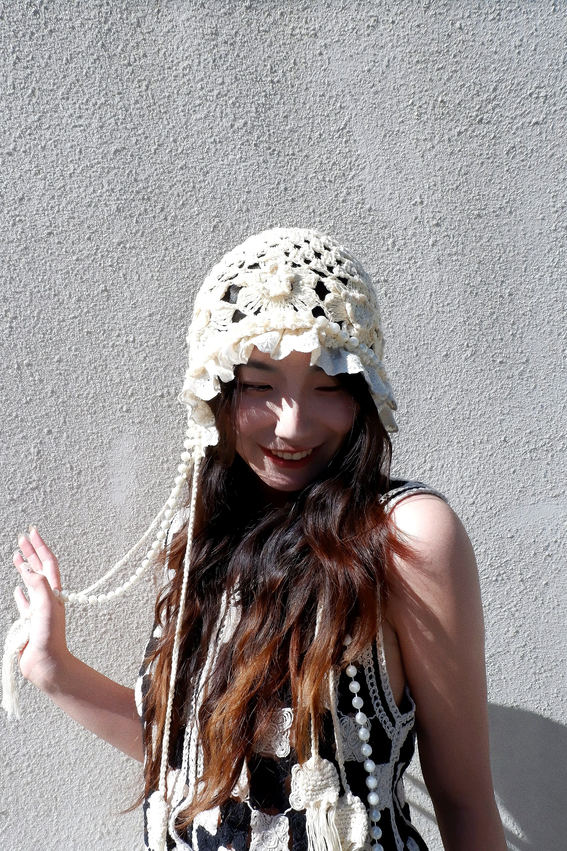 White Pearl Knit Hat