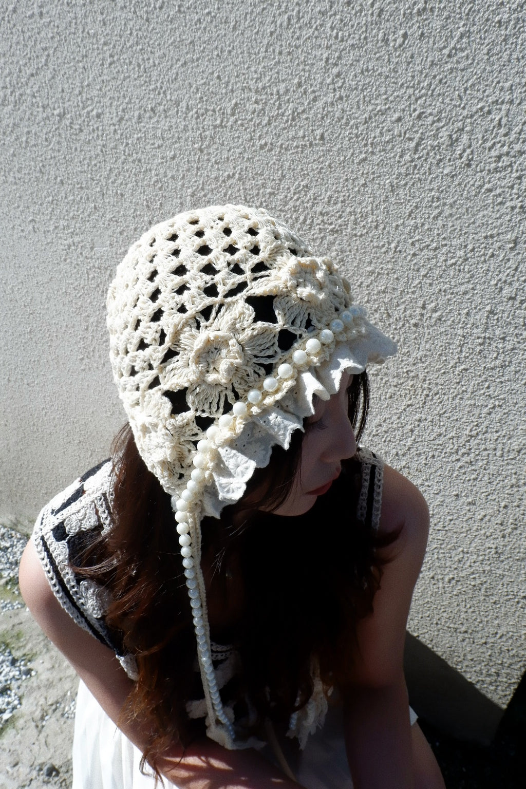 White Pearl Knit Hat