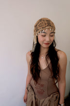 Brown Shell Knit Hat