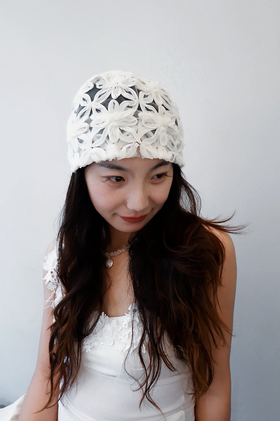 White Flower Hat