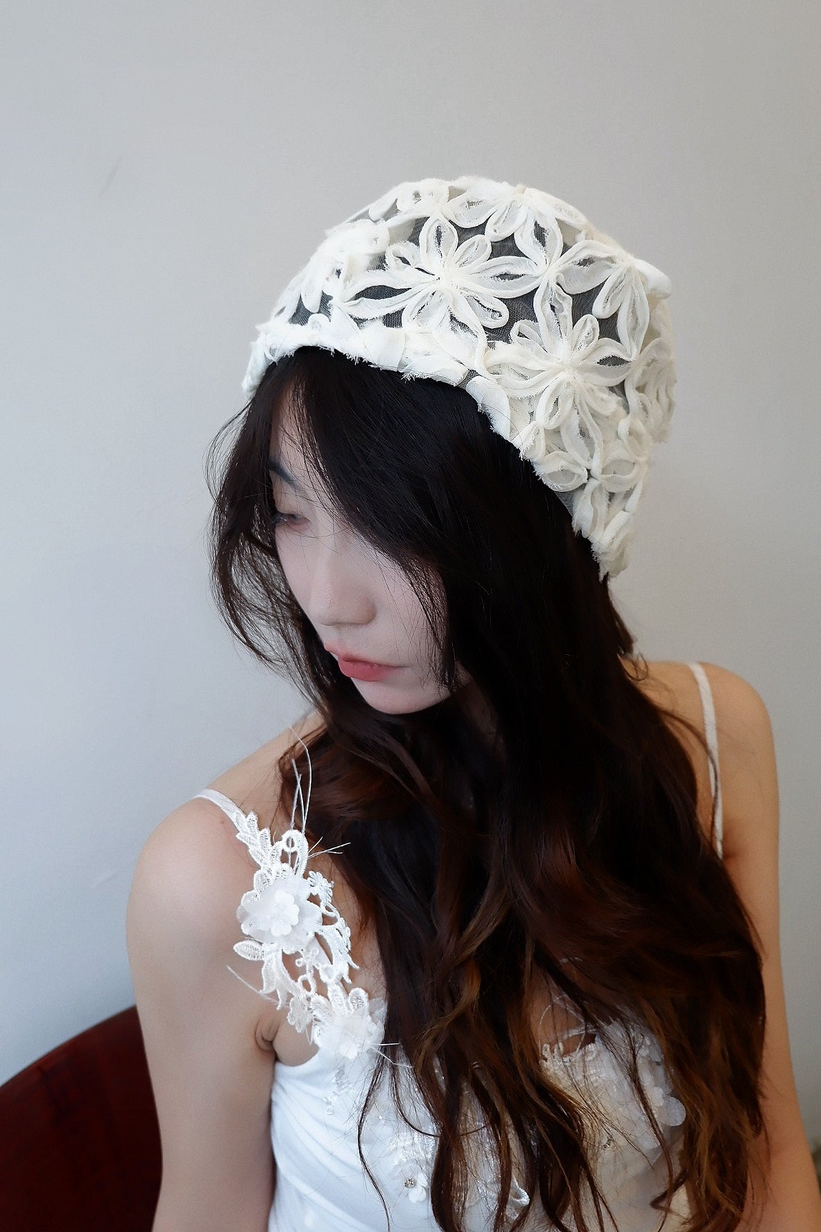 White Flower Hat