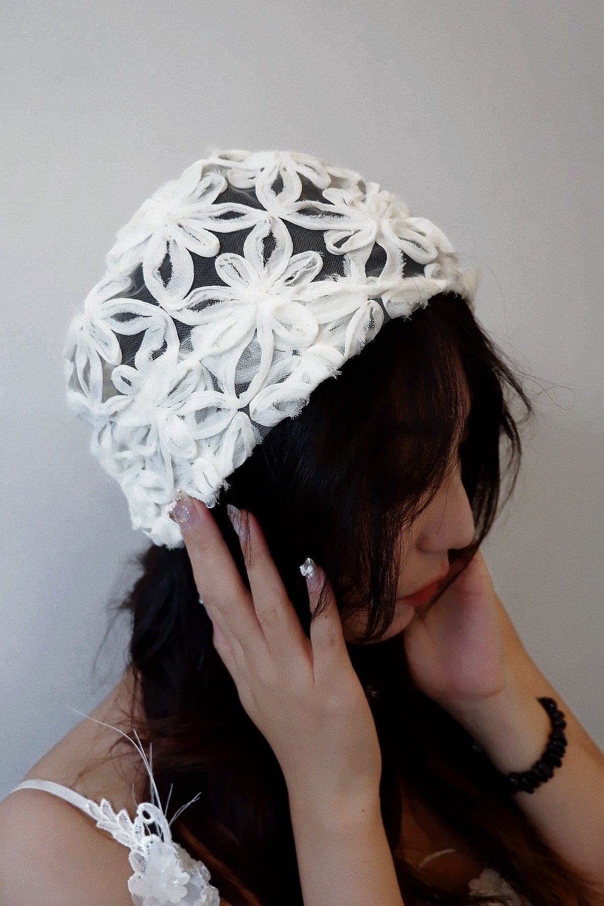 White Flower Hat