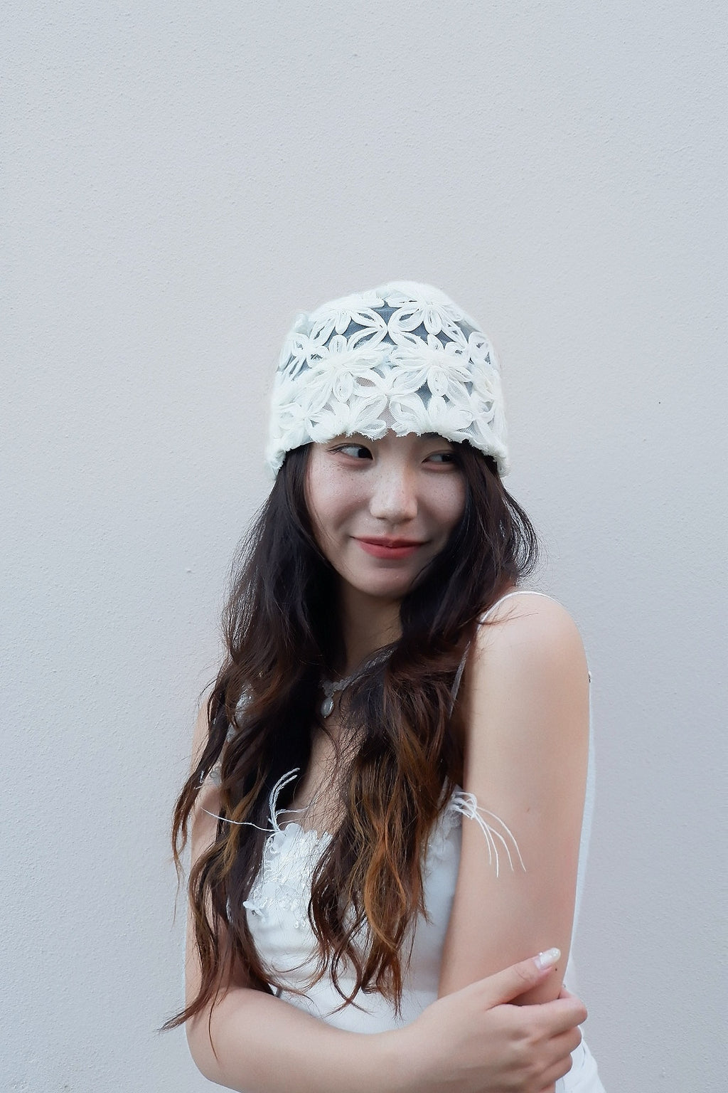 White Flower Hat
