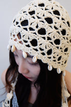 White Shell Knit Hat