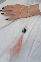 Pink Ostrich Feather Necklace